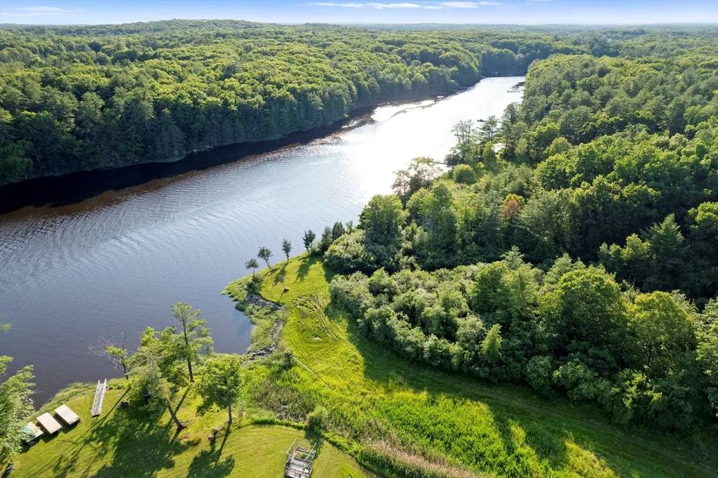 An aerial photograph of Great Bay in New Hampshire.